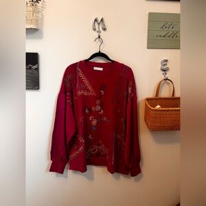 Free People Movement Embroidered Crew